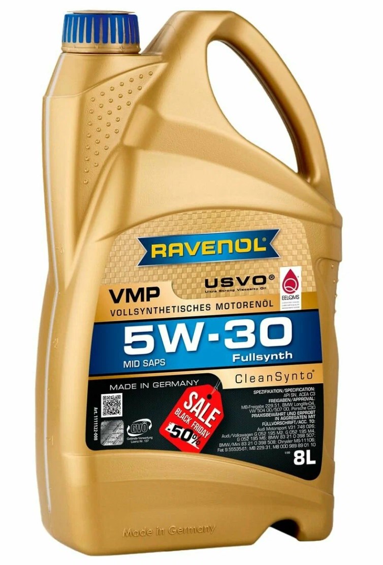 Моторное масло RAVENOL VMP SAE 5W-30 8л